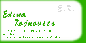 edina kojnovits business card